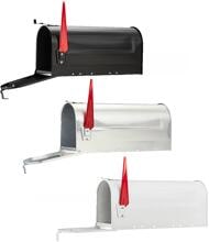 Burg Wächter ALU US-Mailbox, mit Zeitungsfach, rote schwenkbare Fahne, Stahlblech