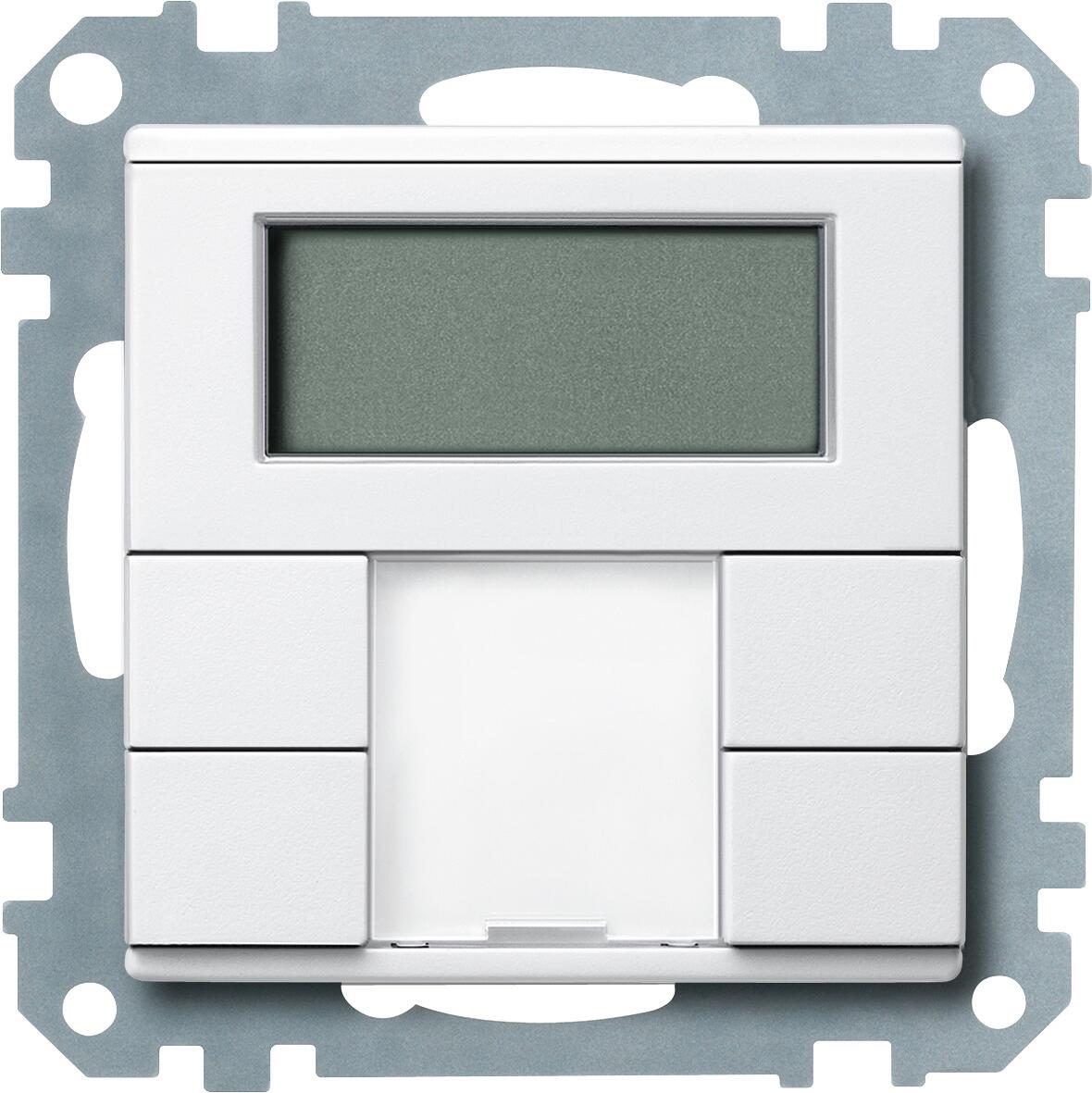 Merten Taster, System M, 2fach plus mit Raumtemperaturregler, polarweiß matt (MEG6212-0419)