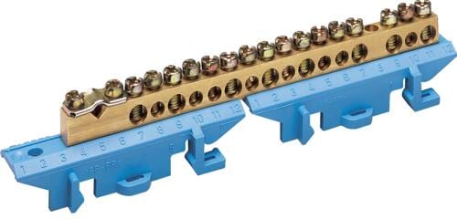 Hager KM17N N-Klemme, Messingklemme, NZ-Zählertafel, N, 17 Klemmstellen