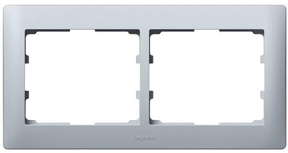 Legrand Rahmen 2-fach waagerecht Galea soft Aluminium (771302)