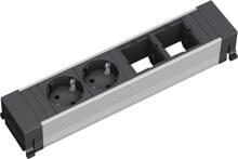 Bachmann CONF Steckdosenleistung, 2xSchuko 2xABD, IP20, aluminium (909.003)