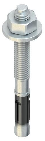 Niedax DAZ 10X10 Durchsteckanker, inkl. Mutter, große U-Scheibe, Gewinde M10, max. Nutzlänge 10 mm, Stahl, galvanisch verzinkt