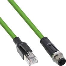 InLine Industrie Netzwerkkabel, M12 4-pin D-kodiert St. zu RJ45 St., PUR