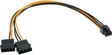 InLine Stromadapter int., 2x4pol zu 6pol für PCIe (PCI-Express) Grafikkarten (26628)