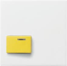 Abdeckung für Abstelltaster mit LED- Erinnerungslampe, Gelb, Reinweiß Glänzend, System 55, Gira 024703