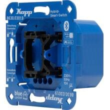 Kopp 863003019 Schalter, 1-Kanal, 3-Draht, Blue-control Hybrid-Smart-Switch, blau, 5 Stück