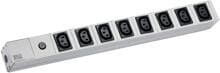Bachmann IT PDU 19 Zoll Steckdosenleiste Feinsicherung 8x C13 1HE, grau (333.540)