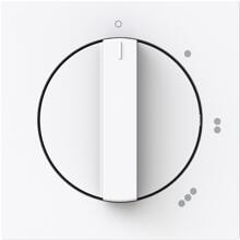 Busch-Jaeger 2542 DR/01-44G Zentralscheibe für Stufenschalter, Busch-art linear®, Drehknopf, Symbol Stufen, studioweiß glänzend (2CKA001710A4149)