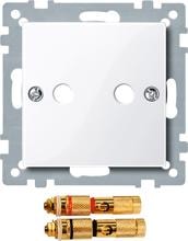 Zentralplatte mit High-End Lautsprecher-Steckverbinder, aktivweiß glänzend, Merten 468825