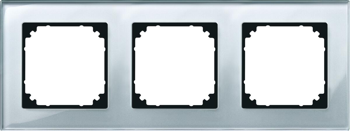 Merten 489360 Echtglasrahmen, M-PLAN, 3fach, Diamantsilber