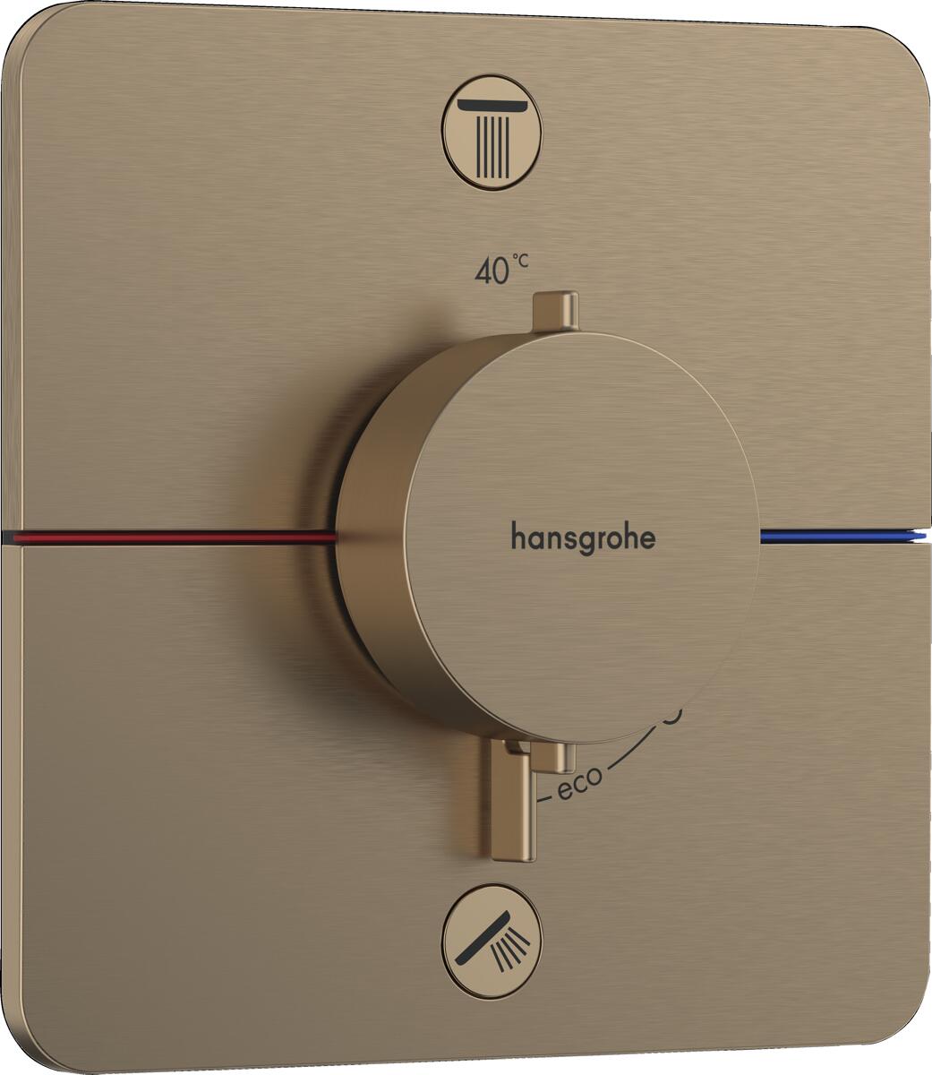 hansgrohe ShowerSelect Comfort Q Thermostat Unterputz für 2 Funktionen, Metall, 22,1 l/min, Brushed Bronze, (15583140)