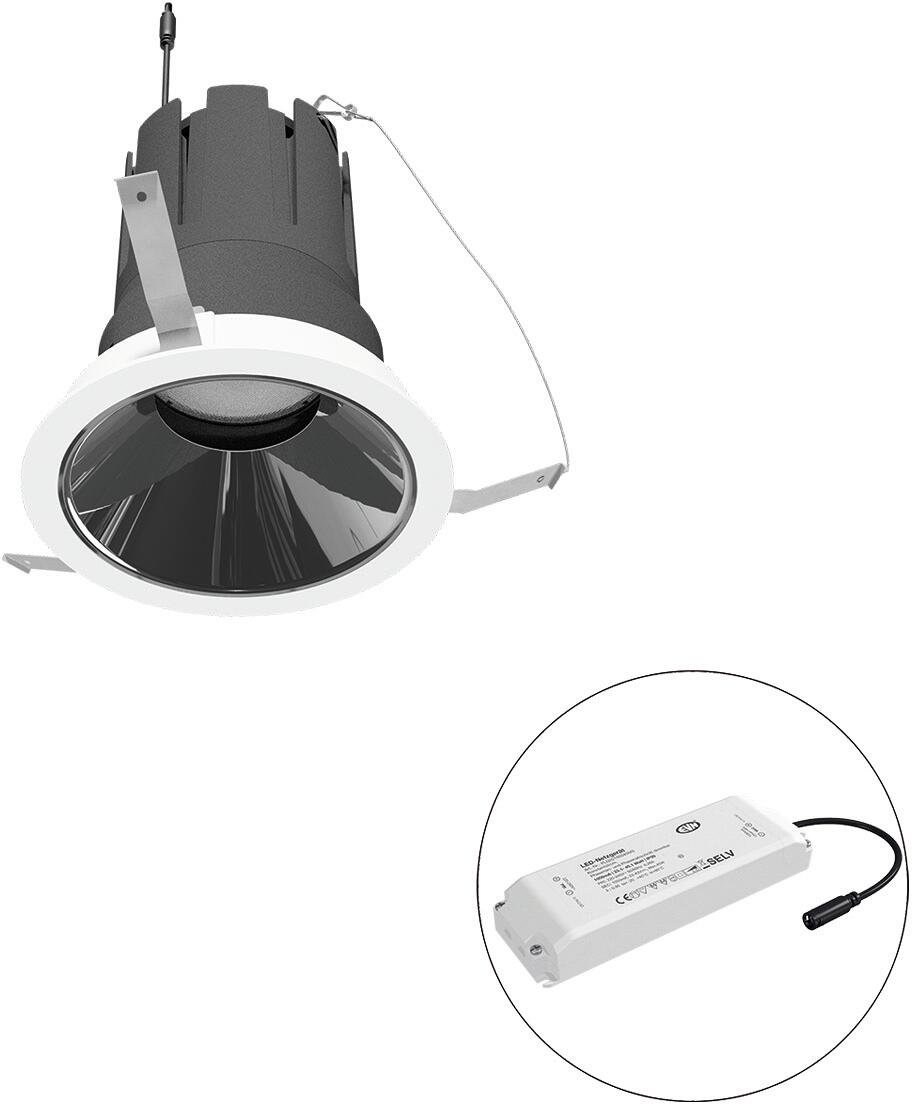 EVN SELECTO LED Deckeneinbau, rund, dreh-/schwenkbar, IP20, 220-240V/AC, 38W, 3000K, 4433lm, inkl. Netzgerät, Phase, Reflektor silber/hochglänzend, 82