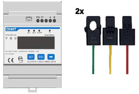 Sungrow SET Smart Meter DTSU666-20 mit 2 CT-Sets 250A, indirekte Messung, 3-phasig