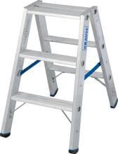 Krause 124715 Stabilo Professional Stufen-Doppelleiter, Aluminium 2,25m, 2x3 Stufen