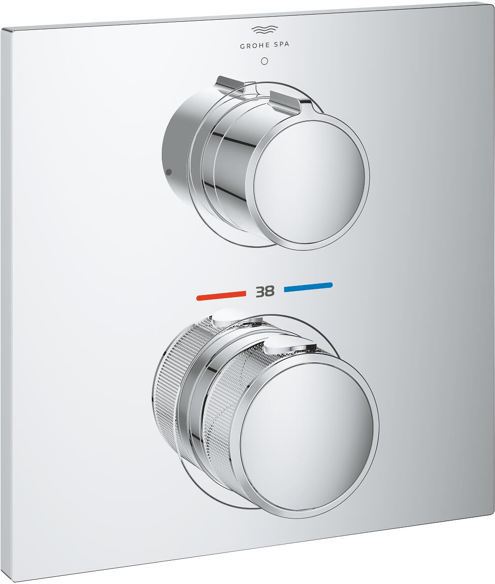 GROHE Allure Thermostat, Fertigmontageset für Rapido SmartBox, 1 Absperrventil, chrom (19380002)
