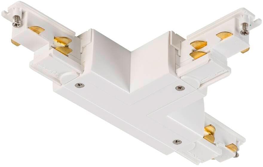 SLV S-TRACK T-Verbinder für 3-Phasen-Hochvolt-Aufbauschiene, verstellbar, rechts, mit Einspeisemöglichkeit, DALI, PHASE, weiß (1007821)