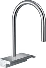 hansgrohe Aquno Select M81 Einhebel-Küchenarmatur 170, Ausziehbrause, 3 Strahlarten, Messing, 220 mm, G ⅜ Anschlussschläuche, mit Rückflussverhinderer, chrom (73837000)