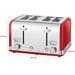 Proficook PC-TA 1194 Toaster Vintage, 1370-1630 W, stufenlos, Zentrierfunktion, rot/chrom (501194)