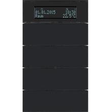 Berker 75664592 Tastsensor mit Temperaturregler, 4fach, B.IQ, Glas, schwarz glänzend