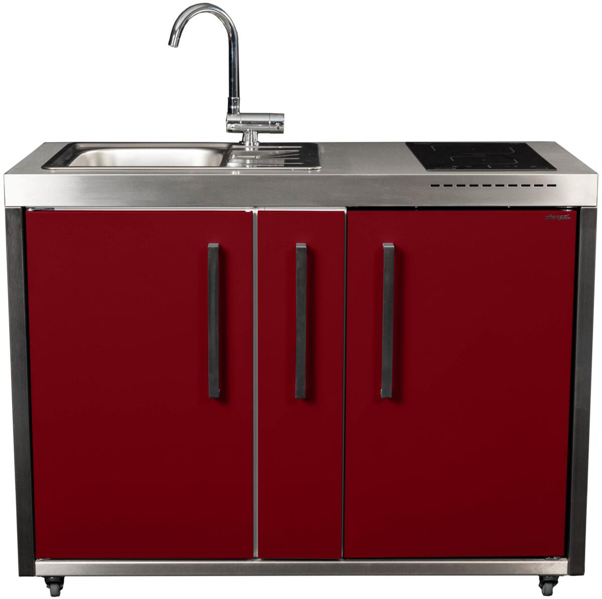 Stengel MO 120 A Miniküche Outdoor, Induktionsfeld rechts, bordeauxrot (2212000238003)