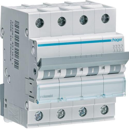 Hager MCN432 Leitungsschutzschalter 4 polig 6kA C-Charakteristik 32A 4 Module