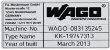 Wago 210-804 Typenschilder, 99 x 44 mm, silberfarben