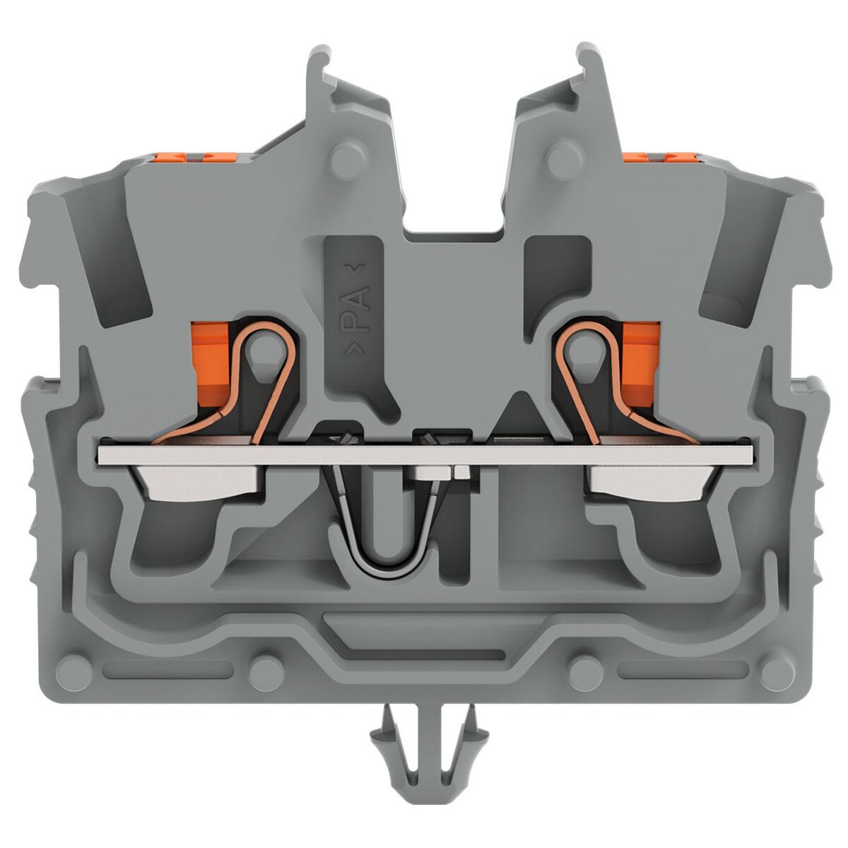 Wago 2250-311 2-Leiter-Mini-Durchgangsklemme mit Drücker, 1mm², Push-in Cage Clamp, grau