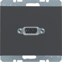 Berker 3315417006 VGA Steckdose mit Schraub-Liftklemmen, K.1, anthrazit matt, lackiert