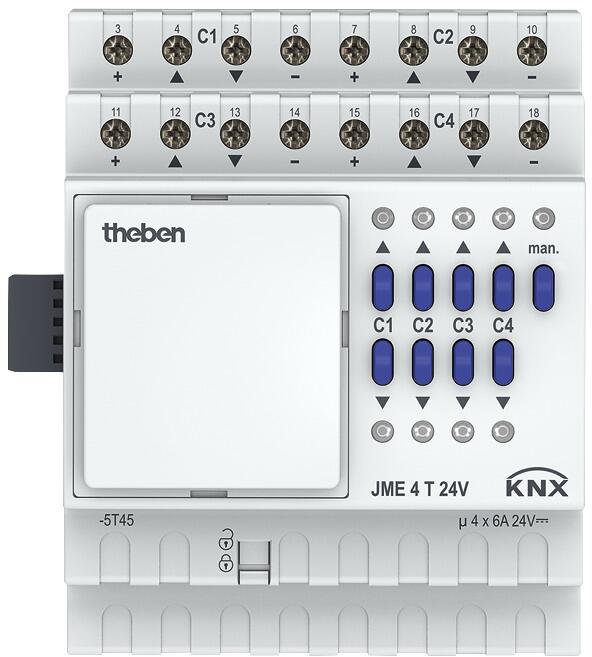 Theben JME 4 T 24V KNX Jalousieaktor (Erweiterungsmodul MIX2) 4-fach, 24 V, KNX TP, Data Secure, Erweiterung MIX2 4930265