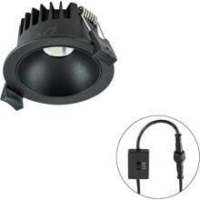 EVN REFLECTO LED Deckeneinbauleuchte, 6W, 3000/4000/5700K, 430-510lm, IP54, rund, schwarz (C54N06090925)