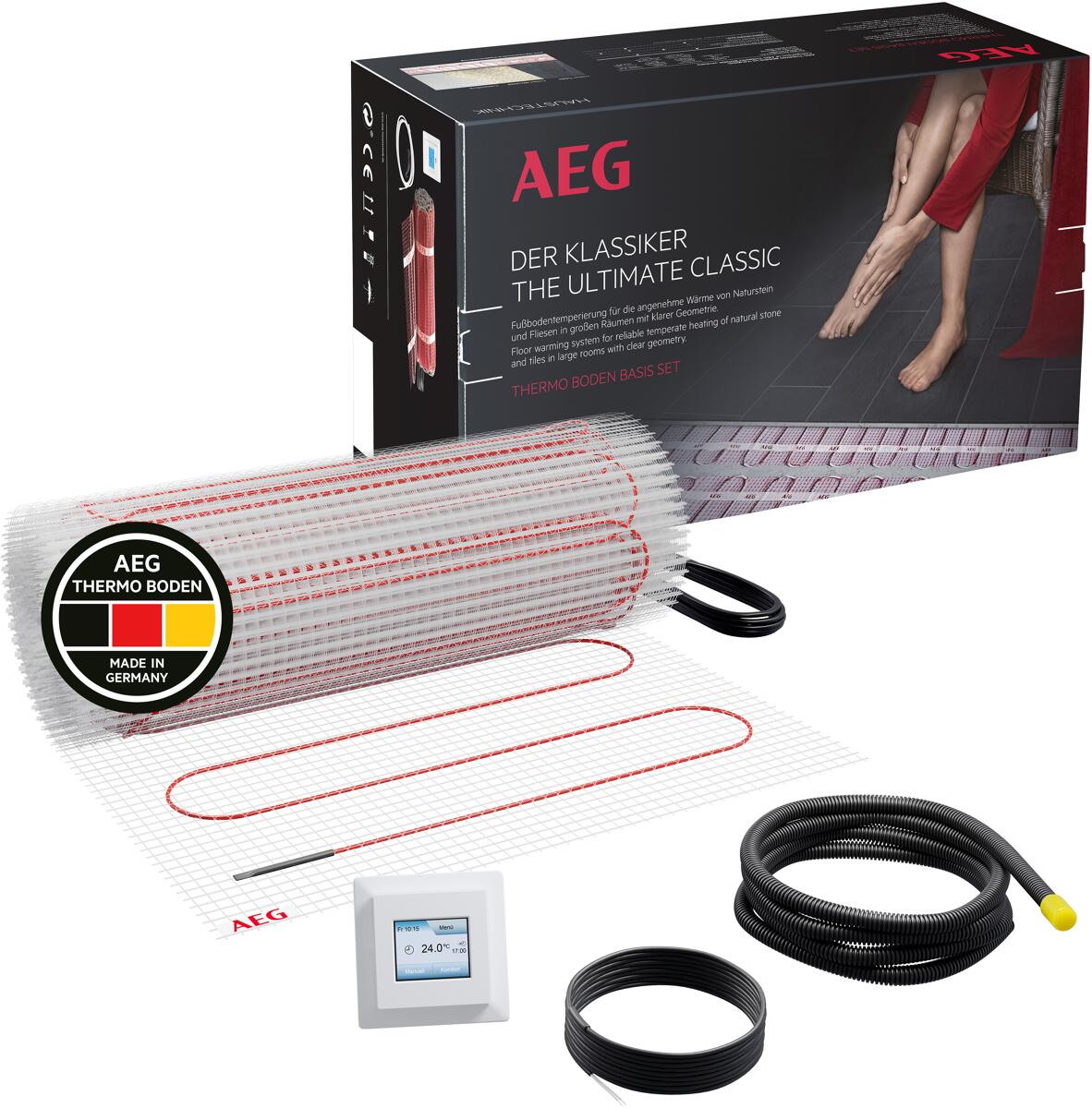 AEG elektrische Fußbodenheizung, Komplettset 5 m², 160 W/m², Basis Thermo Boden TBS TB 160/5 Set Plus, (205805)