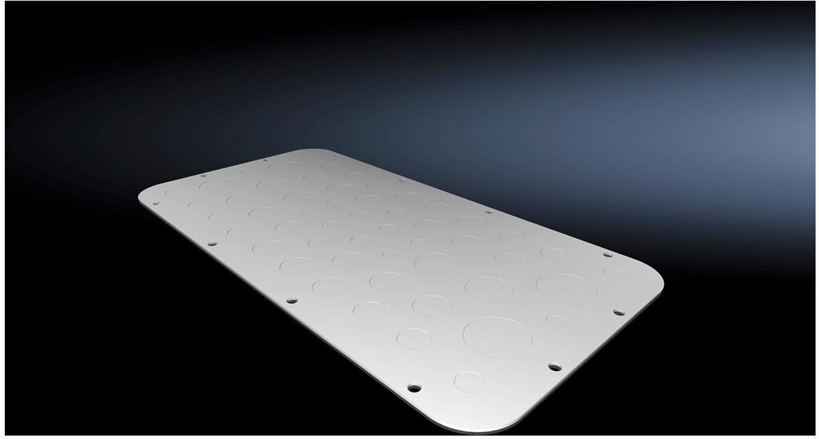 Rittal AX 2577.100 Metall-Flanschplatte, für AX, mit metrischer Vorprägung, BT: 436x221 mm, für Flanschplatten Größe 7