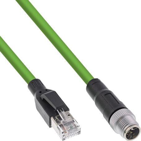 InLine Industrie Netzwerkkabel, M12 8-pin X-kodiert St. zu RJ45 St., Cat.6A 15m (40615)