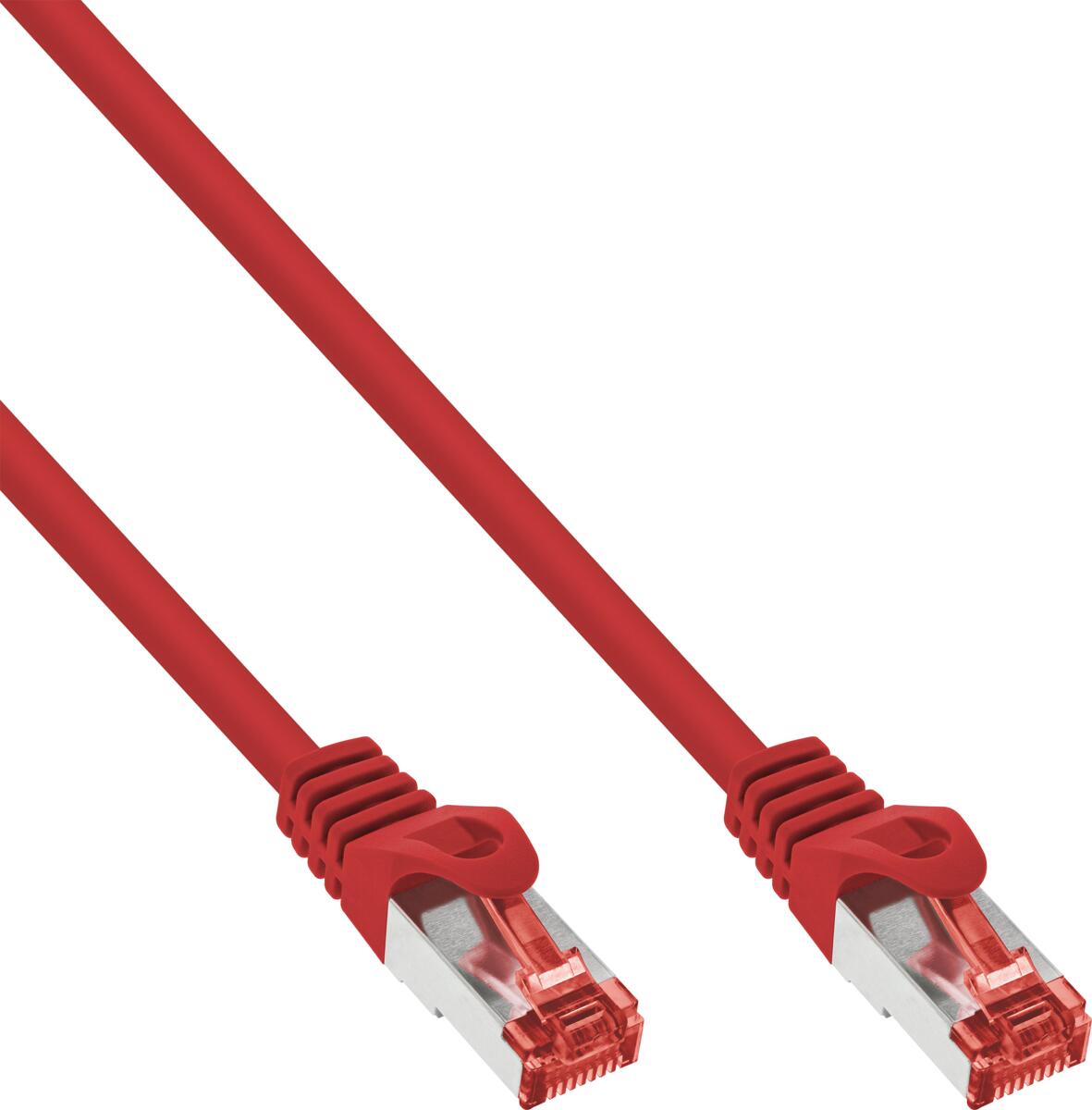 InLine Patchkabel, S/FTP (PiMf), Cat.6, halogenfrei, Kupfer, rot, 1m (76911R)
