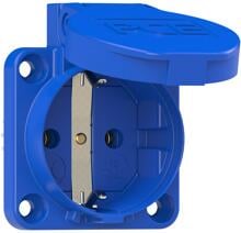PCE Schutzkontakt-Anbausteckdose 50x50mm nat Dichtrand IP54 schraublos, blau (109-0bw)