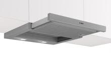 Bosch DFL064W54 Serie 2 Flachschirmhaube, 60 cm breit, 394 m³/h, Kippschalter, 3 Leistungsstufen, Silber, metallisch