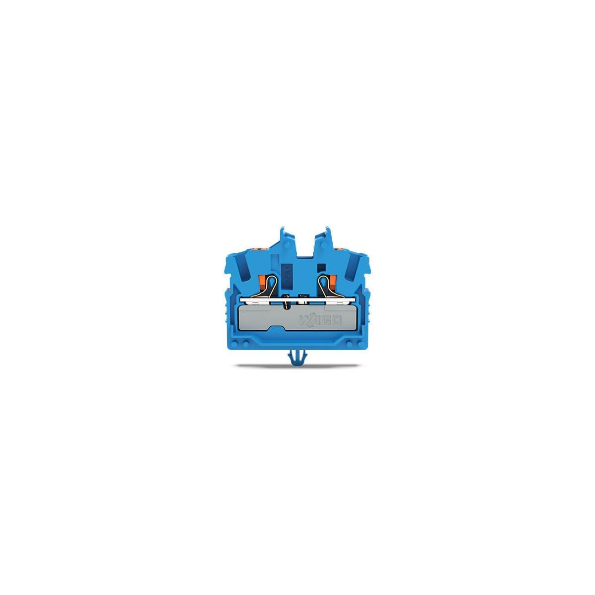 Wago 2252-314 2-Leiter-Mini-Durchgangsklemme mit Drücker, 2,5mm², Push-in Cage Clamp, blau