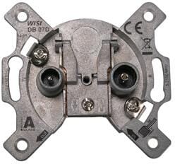 Wisi DB 07D Universal Antennendose, 2-Loch Durchgangsdose 14 dB (76863)
