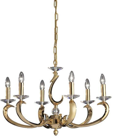 Brumberg RAVENNA Pendelleuchte inkl. Kette 700 mm und Baldachi, E14, 6x40W, gold glänzend (50804050)