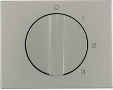 Berker 1087710400 Zentralstück mit Drehknopf für 3-Stufenschalter, K.5, mit 0-Stellung, Edelstahl, Metall mattiert