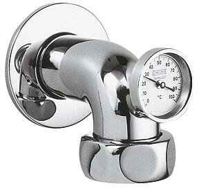 GROHE Abgangsbogen, DN 40, Ausladung 90 mm, mit Thermometer, chrom (12448000)