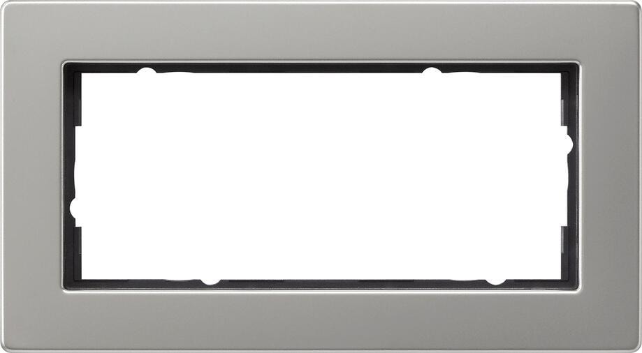 Gira 1002335 Abdeckrahmen für den flachen Einbau 2-fach, ohne Mittelsteg, System 55 E2, edelstahl