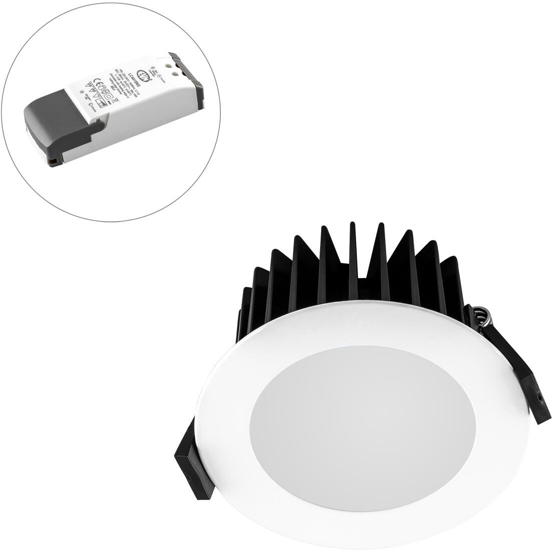 EVN SOLIDO 85 LED Deckeneinbau, rund, 10W, IP54, 220-240V, 3000K, PHASE dimmbar, Ø103mm, extrem breitstrahlend, weiß (L44100102)