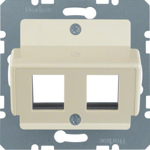 Berker 146402 Zentralplatte für Krone Modular Jacks Zentralplattensystem, S.1/B.3/B.7, weiß glänzend