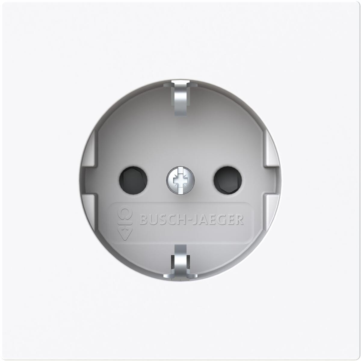 Busch-Jaeger 20-1 EUCBF-44M SCHUKO Steckdosen-Einsatz flat Safety+, art linear, ebene Zentralscheibe, studioweiß matt (2CKA002013A5522)