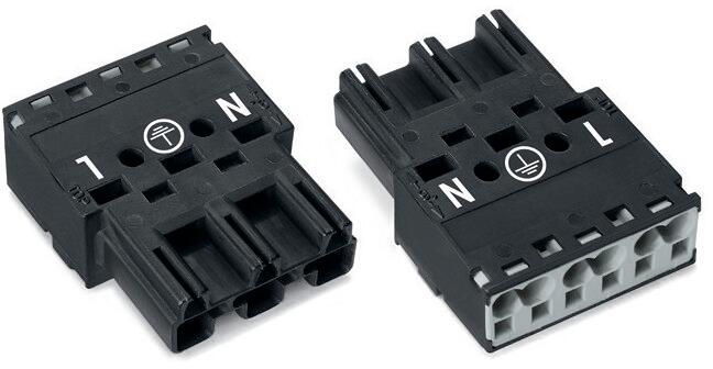 Wago Stecker ohne Zugentlastungsgehäuse, 3-polig, 4 mm², schwarz, 100 Stück (770-213)