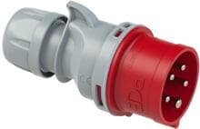 PCE SHARK TT CEE-Phasenwender Stecker, 16A, 5p, 6h, IP44/IP54, 400V, schraublos, rot (7015-6tt)
