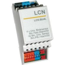 Issendorf Mikroelektronik BU4L LCN Vierfach-Tasten-/Binärsensor mit Alarmsensor und S0-Schnittstelle für Hutschiene, 4x6-24V