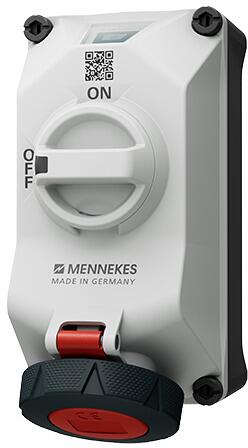 Mennekes Wandsteckdose DUOi, 16A, 5-Polig, 6h, 400V, IP69, weiß rot (5612506G)