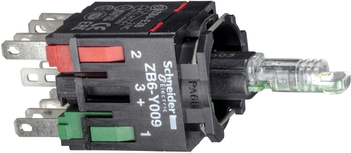 Schneider Electric Hilfsschalterblock, Ø 16, grün Integral LED 1S (ZB6ZB31B)